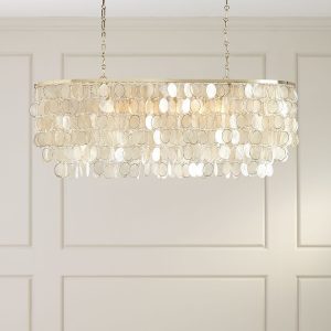 Золотая линейная люстра "Агата"