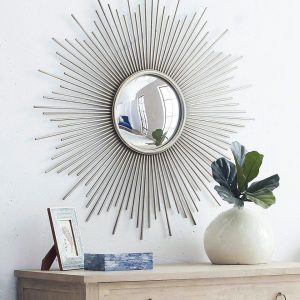 Серебряное зеркало-солнце "Брук"