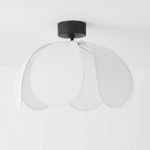 Черный потолочный светильник "Флэк" с белым абажуром