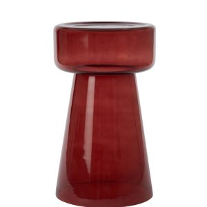 Бордовый приставной столик "Флумс" Ø 30 см.
