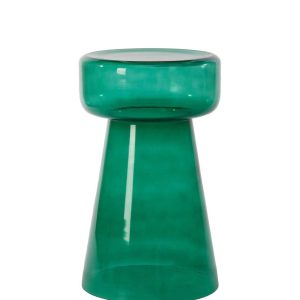 Тёмно-зелёный приставной столик "Флумс" Ø 30 см.