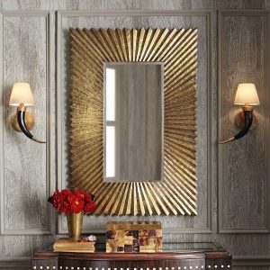 Золотое настенное зеркало "Майлз"