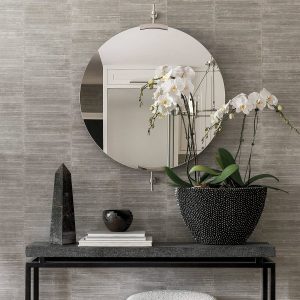 Серебряное настенное зеркало "Олеан"