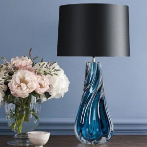 Синяя настольная лампа "Коламбус"