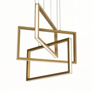 Прямоугольная золотая люстра "Ульрих"