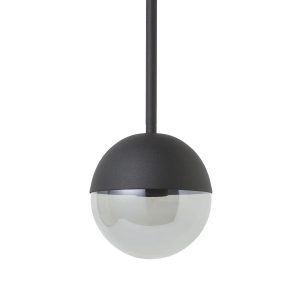 Чёрный подвесной светильник “Уорд” с дымчатым плафоном