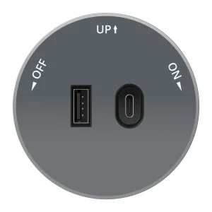 MULTITRACK Розетка 2хUSB (тип А+С) 18 Вт, 5 В/3 А ГРАФИТ