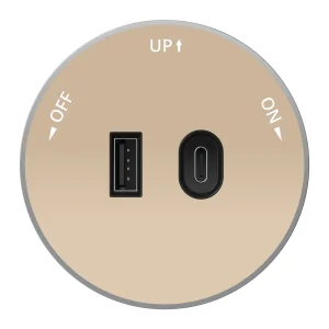 MULTITRACK Розетка 2хUSB (тип А+С) 18 Вт, 5 В/3 А ПЕСОЧНЫЙ