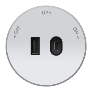 MULTITRACK Розетка 2хUSB (тип А+С) 18 Вт, 5 В/3 А БЕЛЫЙ