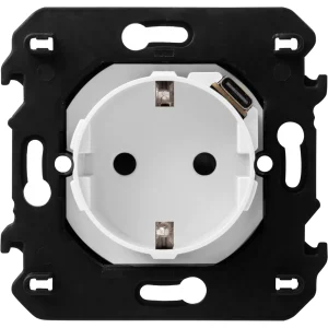 Vanguard Valero Розетка нем.ст. 2К+З со встр.зарядкой USB C + супп.2м ~250В 16А/=5В 1.5А 2 м. Белый